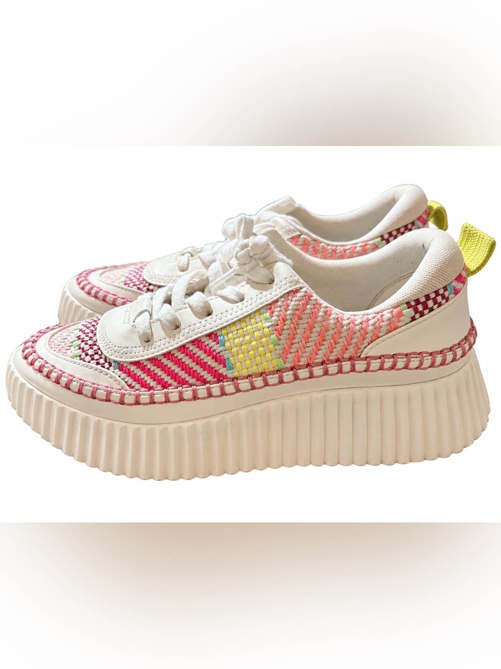 Dolce Vita Woven Platform Sneakers Women’s Size 6–6.5 Pink Multi